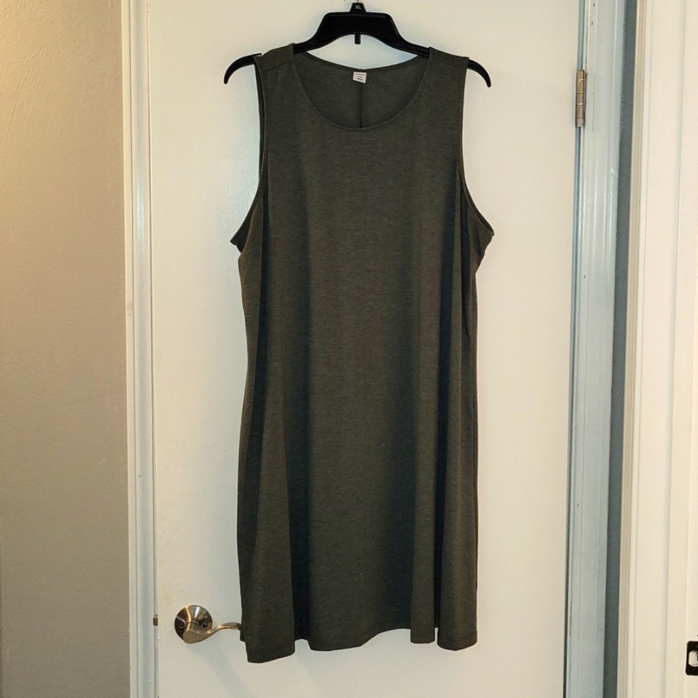 Old Navy Sleeveless Knit Dress, XXL, Olive Green